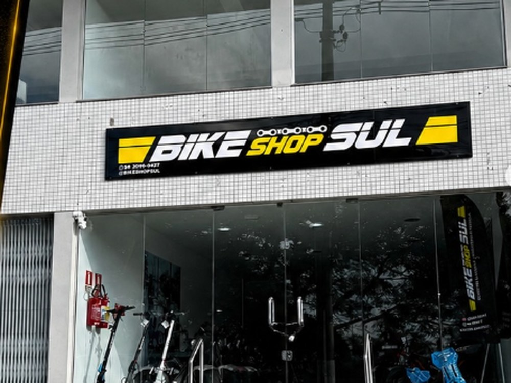 Fachada da Bike Shop Sul no centro de Carlos Barbosa